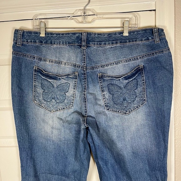 JMS Just My Size Jeans Womens 20W Butterfly Stretch Classic High Rise Plus Y2K - Picture 8 of 16